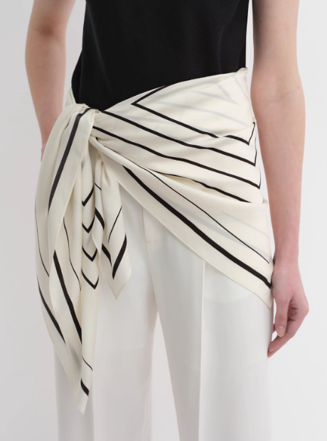 Fireladyfur Women's Stretch Silk Scarf with Original Geometric Print