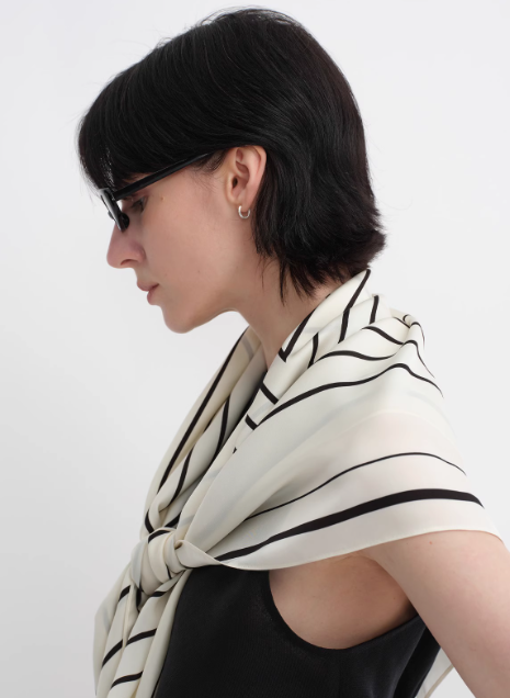 Fireladyfur Women's Stretch Silk Scarf with Original Geometric Print