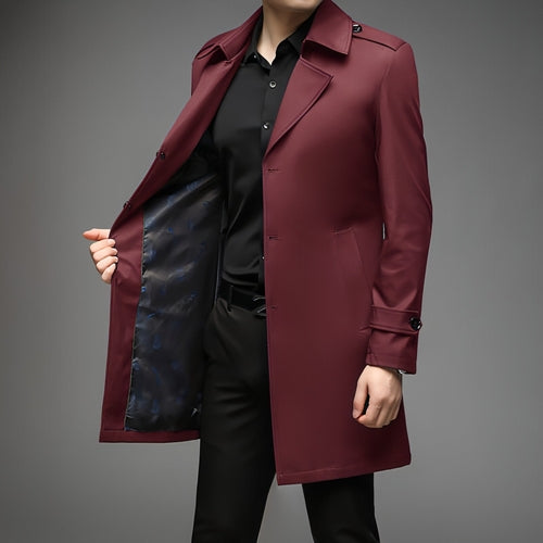 UrbanLayer™ – Mid-Length Trench Coat for Men
