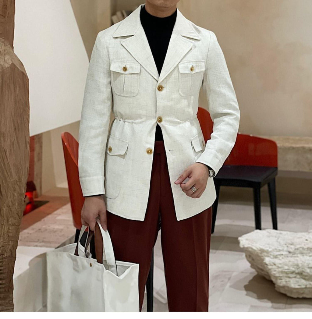CinchForme™ – Retro Waist-Cinched Casual Suit Jacket