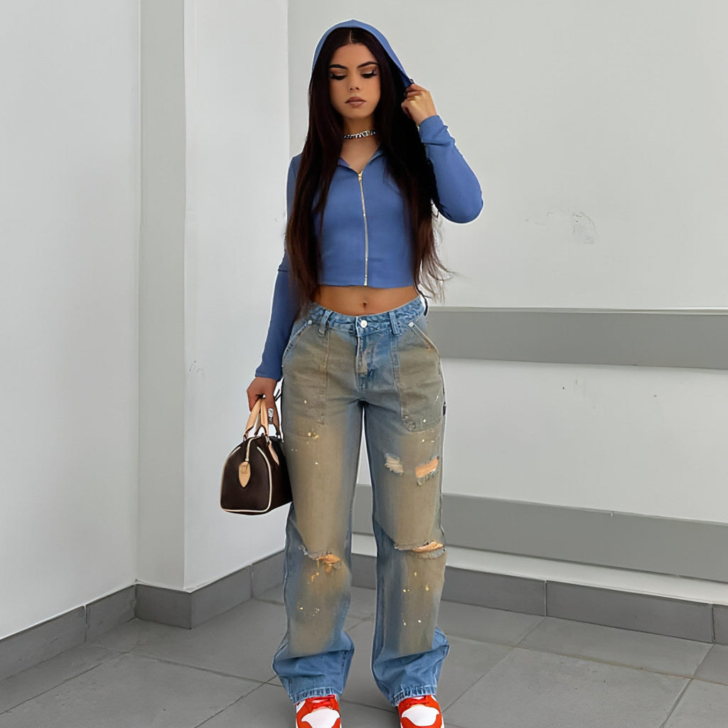 UrbanEase™ – Loose High Waist Street Jeans