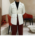 CinchForme™ – Retro Waist-Cinched Casual Suit Jacket