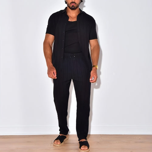 Men's Clothing Linen Suit Shirt Set
