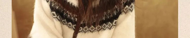 Nordic Style Womens Knitted Cardigan Sweater Alpaca Wool Retro Winter Autumn Color Block Jacquard Long Sleeve Casual Top