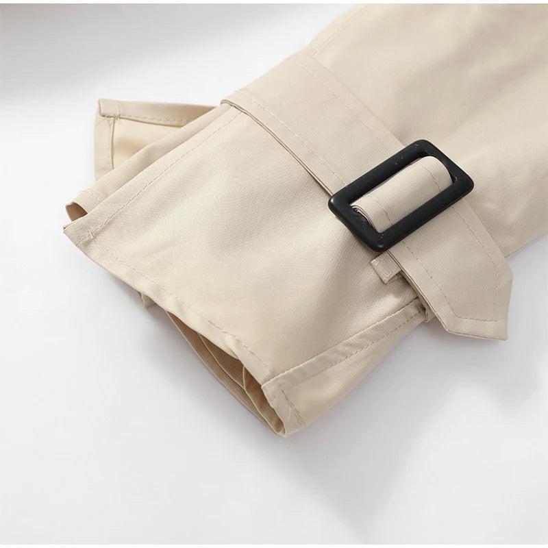 Solid Laepl Lace Up Trench Coat Women Fashion Full Sleeve Waist Cinching Short Windbreak 2026 New Autumn Office Commute Outwear