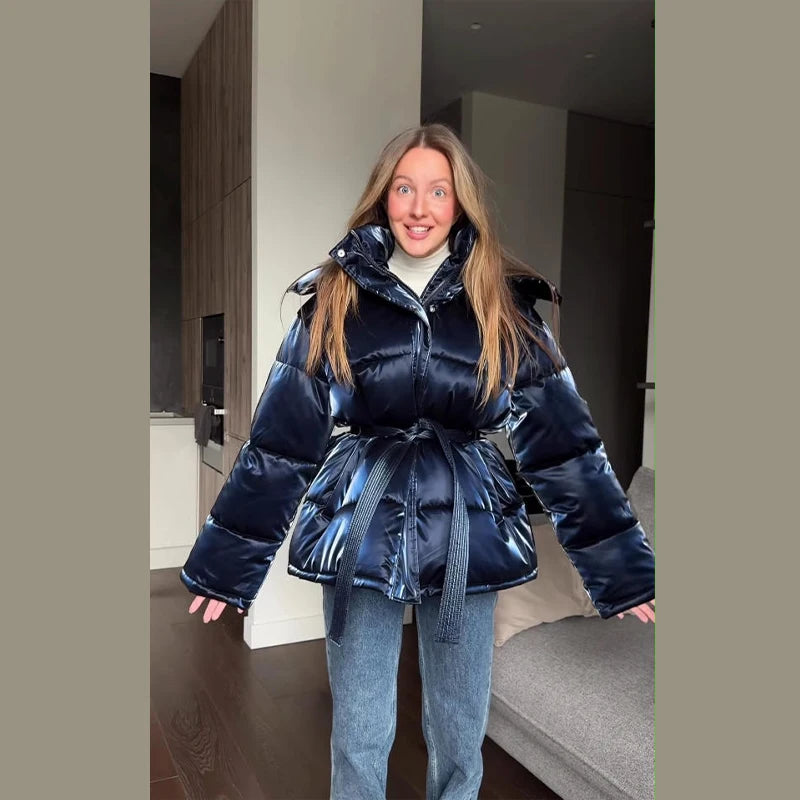 Casual Long Sleeve Thicken Zipper Female Coat 2025 Winter New Solid Women Padded Jacket Fashion Lady Warm Outerwear High Street