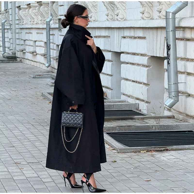 Solid Laepl Lace Up Trench Coat Women Fashion Full Sleeve Waist Cinching Short Windbreak 2026 New Autumn Office Commute Outwear