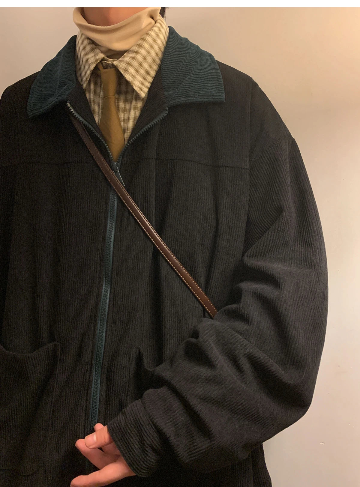 American Style Vintage 2026 Men Jacket Windbreakers Zipper Coats Autumn Loose Cargo Outwear Streetwear Corduroy Jackets M-5XL