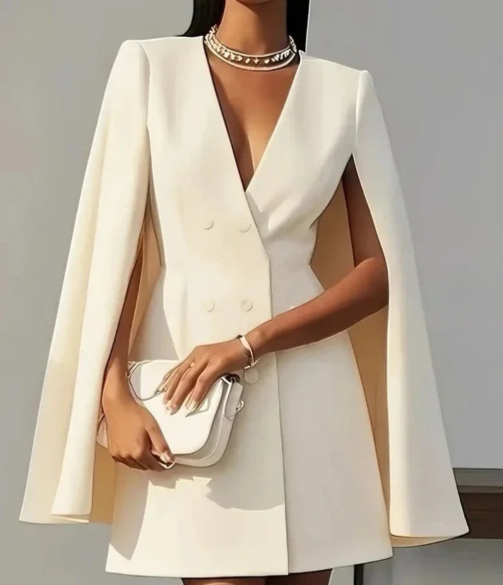 Women Dresses 2025 Spring Autumn New Commuting Double Breasted Shawl