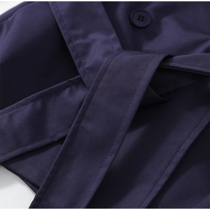 Solid Laepl Lace Up Trench Coat Women Fashion Full Sleeve Waist Cinching Short Windbreak 2026 New Autumn Office Commute Outwear