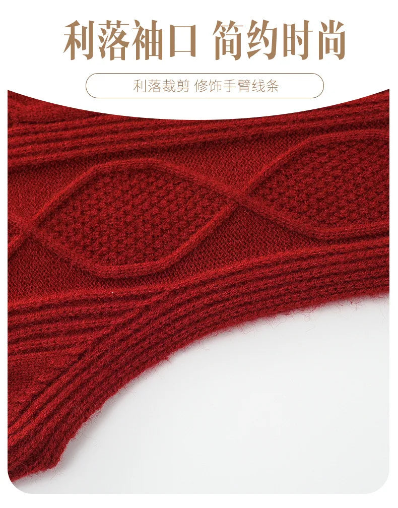 Middle-aged women mother knitted warm vest spring autumn shoulders grandma suit tops thin cardigan elderly woolen horse jacket