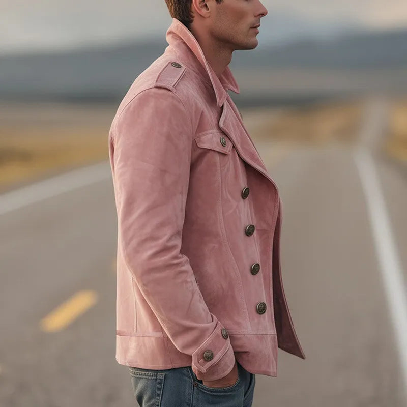 Casual No Hood Coat Loose Fit Sporty with Regular Sleeve Long Sleeves Multiple Pockets Regular Length Notched Collar for Men