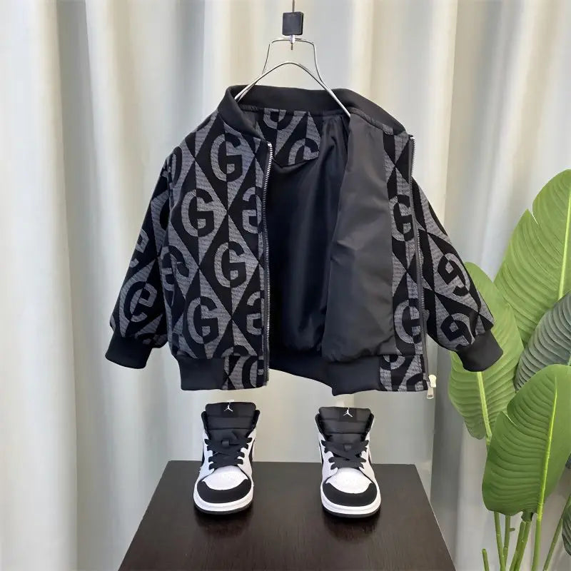 2025 New Boys' Baseball Jacket Spring Autumn Stylish Toddler Jacket Cool Fashion Outerwear