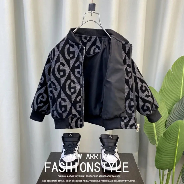 2025 New Boys' Baseball Jacket Spring Autumn Stylish Toddler Jacket Cool Fashion Outerwear