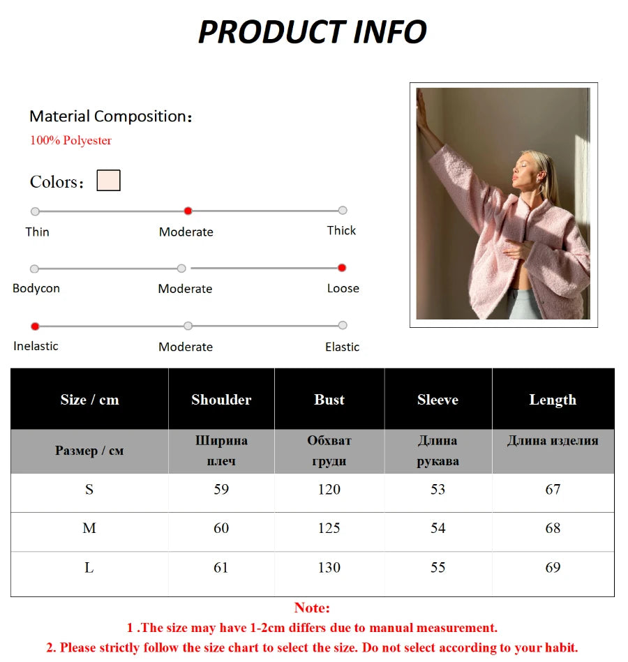 Bornladies Women's Short Fur Jacket  Autumn Winter Thick Loose Casual Chic Cardigan Female Warm Fashion Solid Color Short Coat