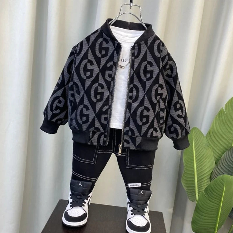 2025 New Boys' Baseball Jacket Spring Autumn Stylish Toddler Jacket Cool Fashion Outerwear