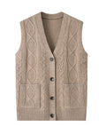 Middle-aged women mother knitted warm vest spring autumn shoulders grandma suit tops thin cardigan elderly woolen horse jacket