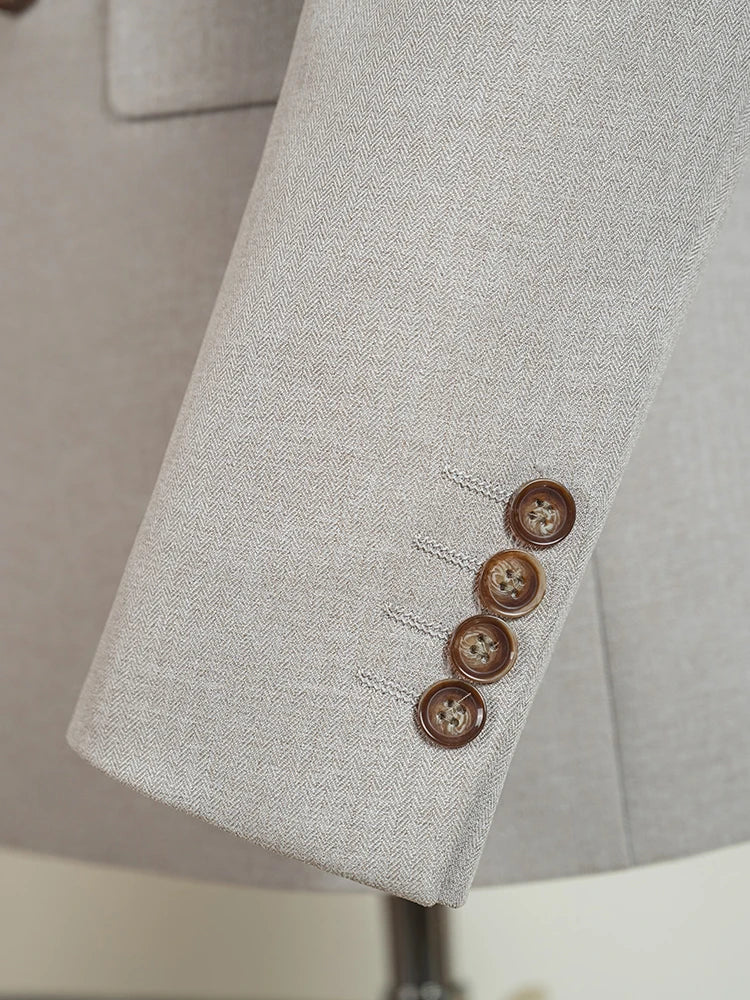 ST Cassy Light Brown Elegant Man Suits High Quality Two-Piece Dress Wedding Party Outfit for Man Blazer Luxury Man Dinner Suit