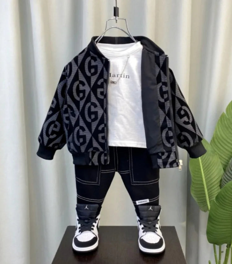 2025 New Boys' Baseball Jacket Spring Autumn Stylish Toddler Jacket Cool Fashion Outerwear