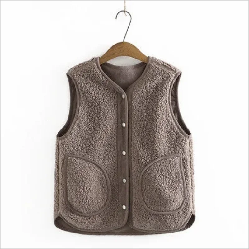 2026 new double-sided wear waistcoat female autumn winter literary