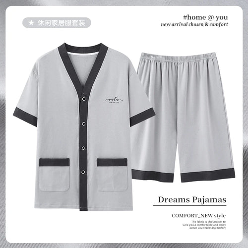 Men's Japanese Kimono Casual Fashion Solid Color Cardigan Loose Summer