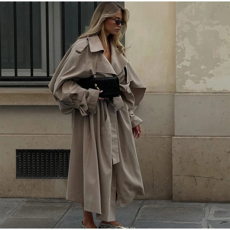 Solid Laepl Lace Up Trench Coat Women Fashion Full Sleeve Waist Cinching Short Windbreak 2026 New Autumn Office Commute Outwear