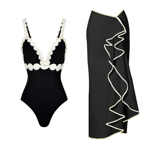 Laser Cut women three piece swimsuit