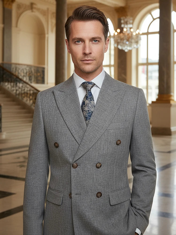 ST Cassy Light Brown Elegant Man Suits High Quality Two-Piece Dress Wedding Party Outfit for Man Blazer Luxury Man Dinner Suit