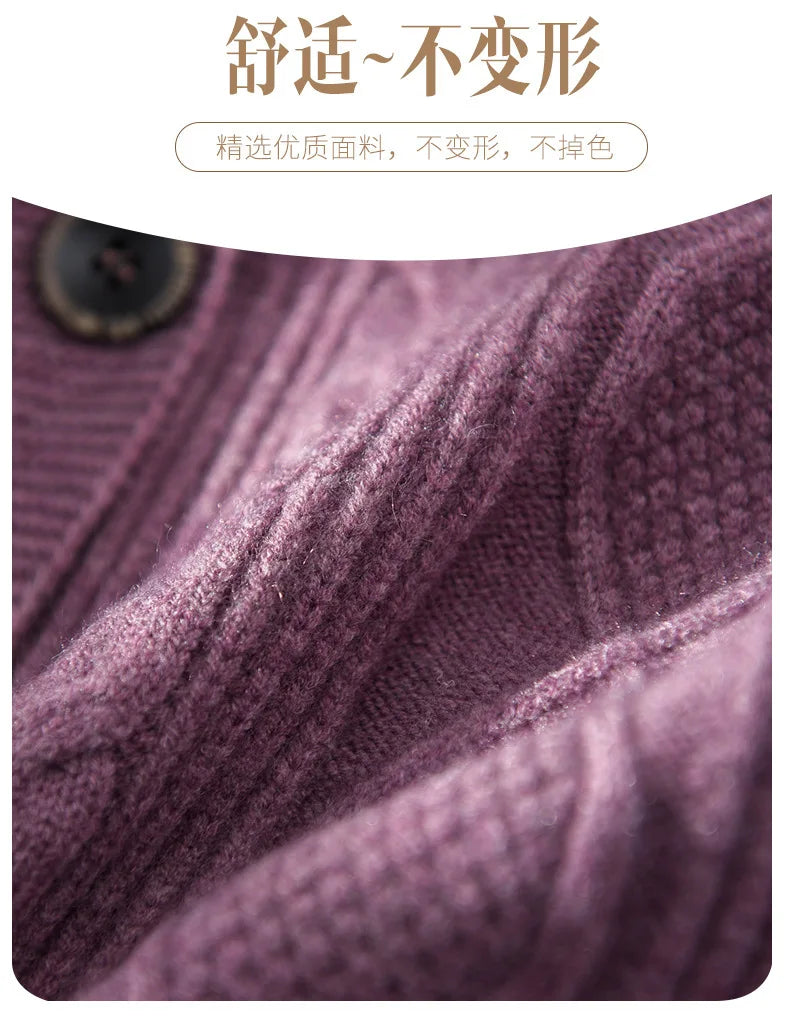 Middle-aged women mother knitted warm vest spring autumn shoulders grandma suit tops thin cardigan elderly woolen horse jacket