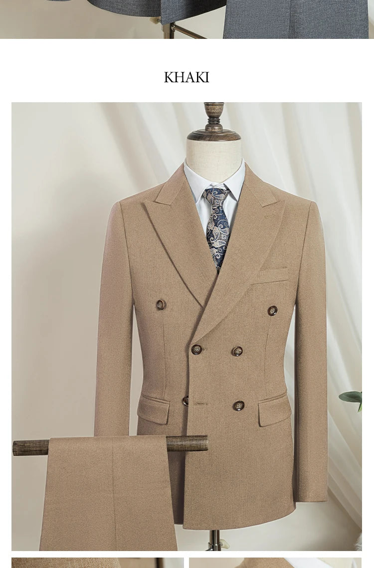 ST Cassy Light Brown Elegant Man Suits High Quality Two-Piece Dress Wedding Party Outfit for Man Blazer Luxury Man Dinner Suit