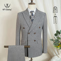 ST Cassy Light Brown Elegant Man Suits High Quality Two-Piece Dress Wedding Party Outfit for Man Blazer Luxury Man Dinner Suit