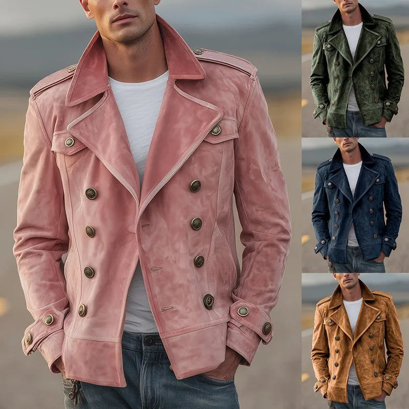 Casual No Hood Coat Loose Fit Sporty with Regular Sleeve Long Sleeves Multiple Pockets Regular Length Notched Collar for Men