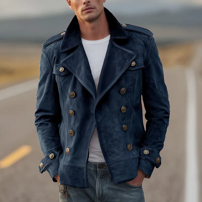 Casual No Hood Coat Loose Fit Sporty with Regular Sleeve Long Sleeves Multiple Pockets Regular Length Notched Collar for Men