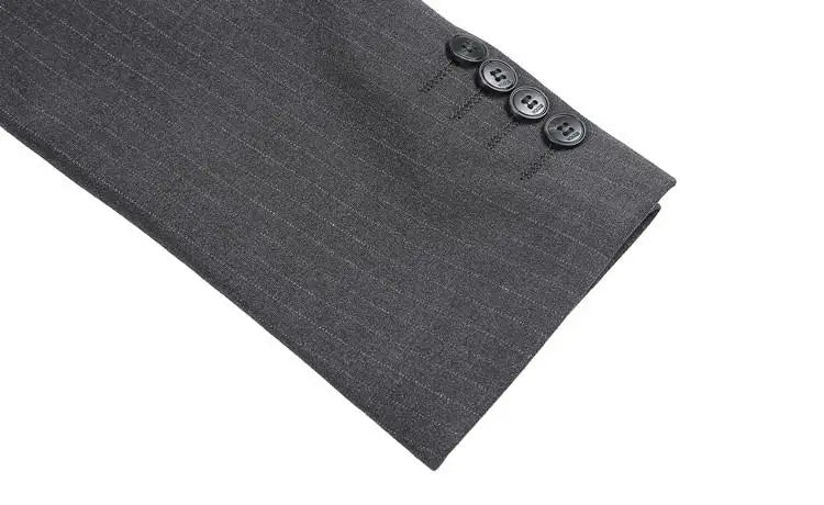 Men Blazer Jackets High Quality Autumn New Double Breasted Men's Striped Blazers Slim Fit Business Formal Wear Suit Coats Male