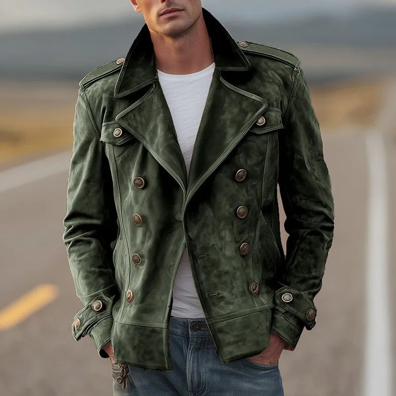 Casual No Hood Coat Loose Fit Sporty with Regular Sleeve Long Sleeves Multiple Pockets Regular Length Notched Collar for Men