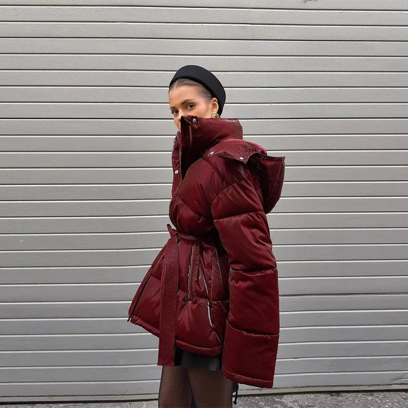 Casual Long Sleeve Thicken Zipper Female Coat 2025 Winter New Solid Women Padded Jacket Fashion Lady Warm Outerwear High Street