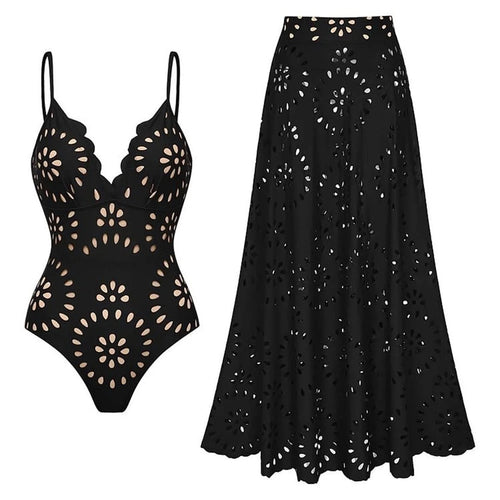 Laser Cut women three piece swimsuit