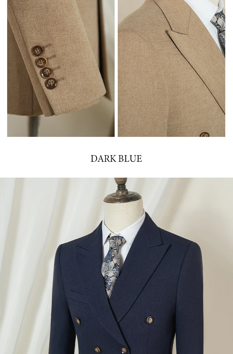ST Cassy Light Brown Elegant Man Suits High Quality Two-Piece Dress Wedding Party Outfit for Man Blazer Luxury Man Dinner Suit