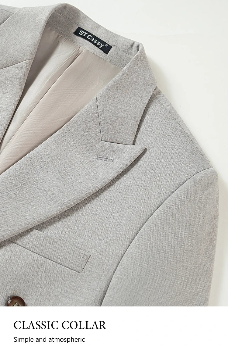 ST Cassy Light Brown Elegant Man Suits High Quality Two-Piece Dress Wedding Party Outfit for Man Blazer Luxury Man Dinner Suit