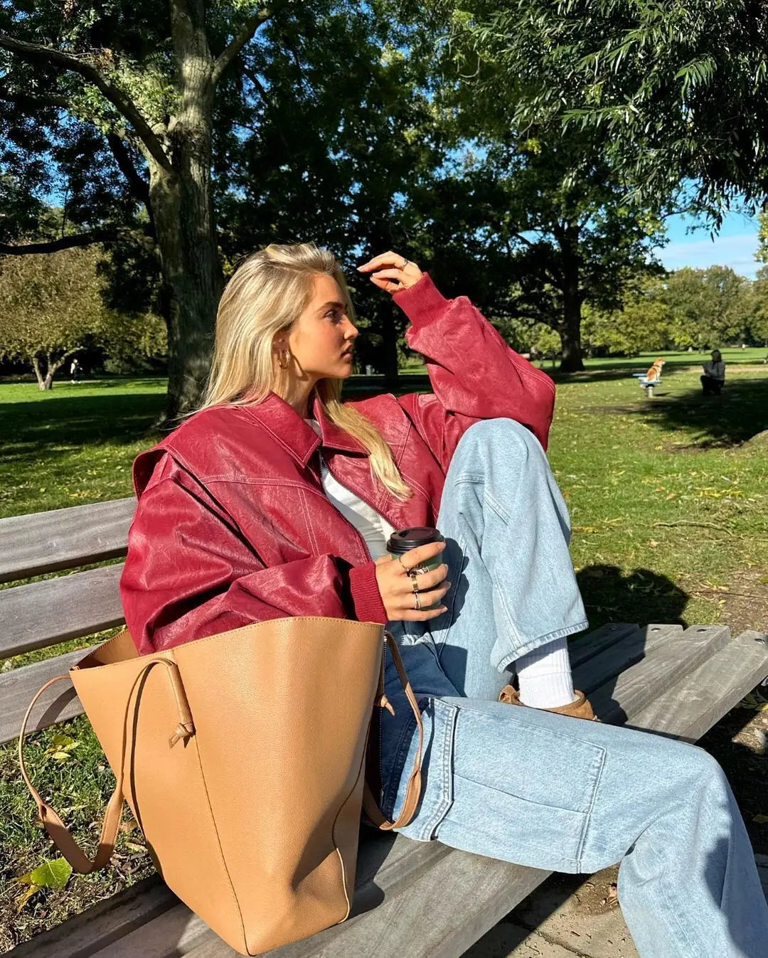 Autumn Winter Women's Vintage PU Jacket Street Fashion Zipper Leather Jacket Coat Handsome Patchwork Lapel Long Sleeve Outerwear