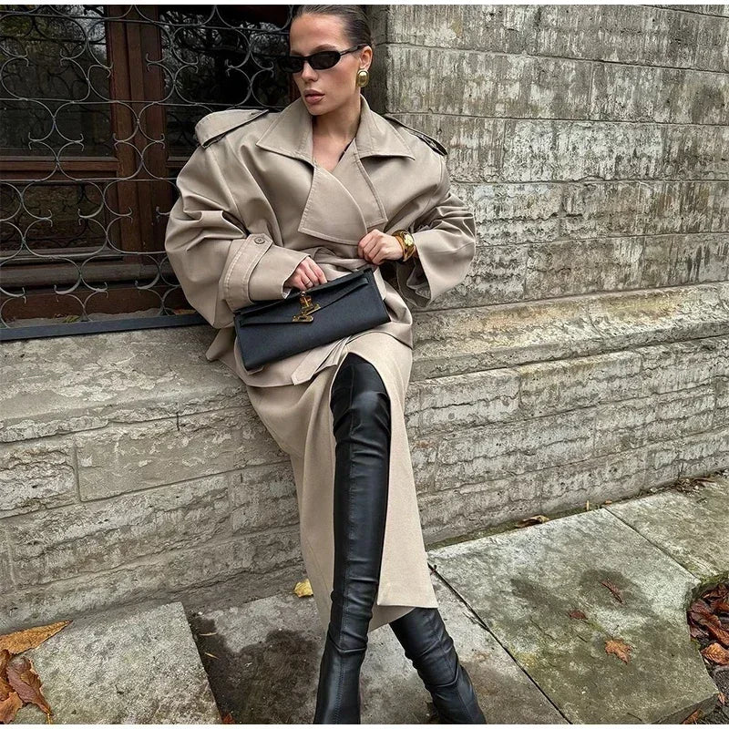 Solid Laepl Lace Up Trench Coat Women Fashion Full Sleeve Waist Cinching Short Windbreak 2026 New Autumn Office Commute Outwear