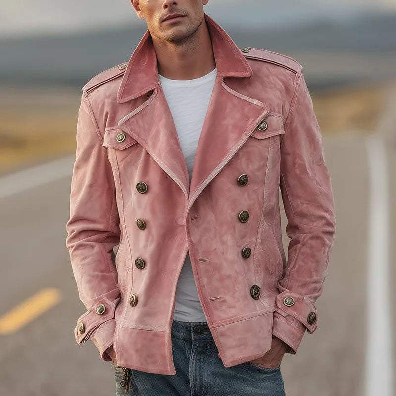 Casual No Hood Coat Loose Fit Sporty with Regular Sleeve Long Sleeves Multiple Pockets Regular Length Notched Collar for Men