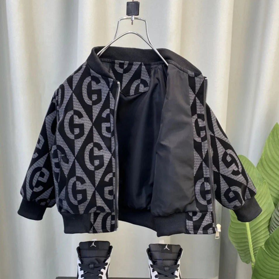 2025 New Boys' Baseball Jacket Spring Autumn Stylish Toddler Jacket Cool Fashion Outerwear