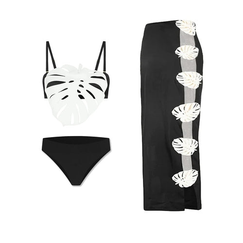 Laser Cut women three piece swimsuit