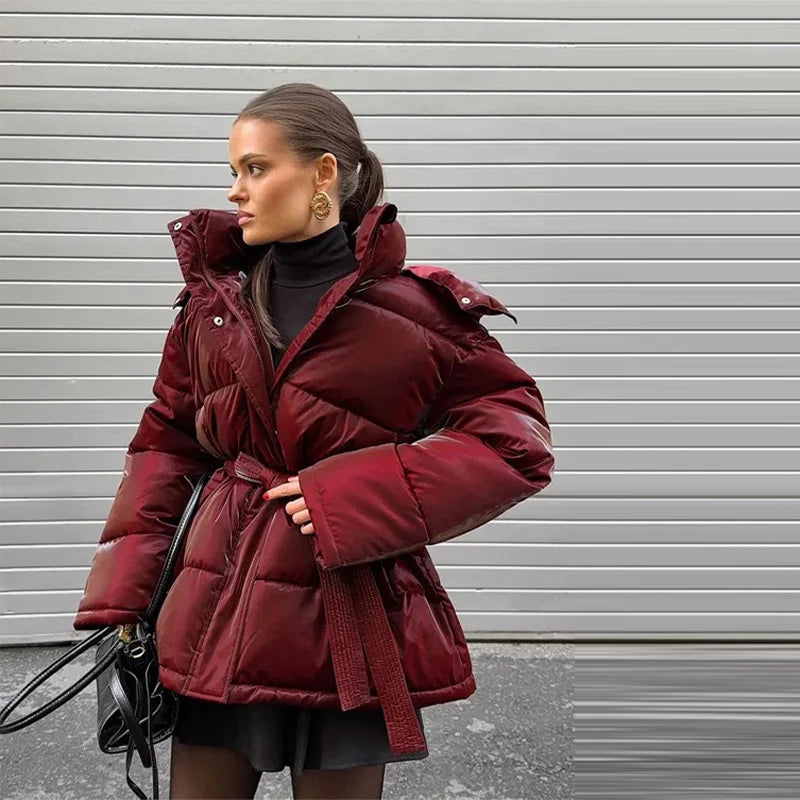 Casual Long Sleeve Thicken Zipper Female Coat 2025 Winter New Solid Women Padded Jacket Fashion Lady Warm Outerwear High Street