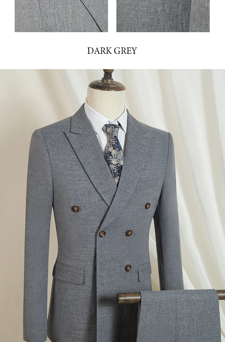 ST Cassy Light Brown Elegant Man Suits High Quality Two-Piece Dress Wedding Party Outfit for Man Blazer Luxury Man Dinner Suit
