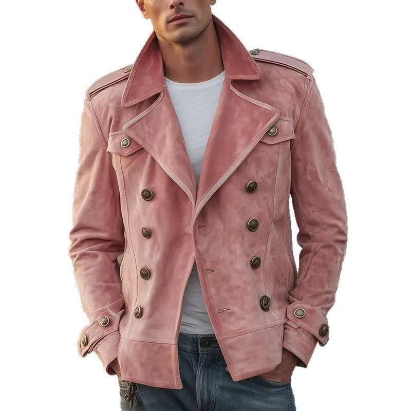 Casual No Hood Coat Loose Fit Sporty with Regular Sleeve Long Sleeves Multiple Pockets Regular Length Notched Collar for Men