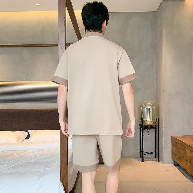 Men's Japanese Kimono Casual Fashion Solid Color Cardigan Loose Summer