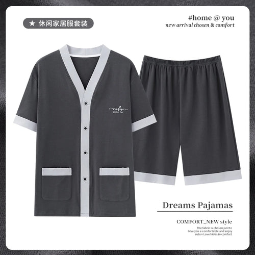 Men's Japanese Kimono Casual Fashion Solid Color Cardigan Loose Summer