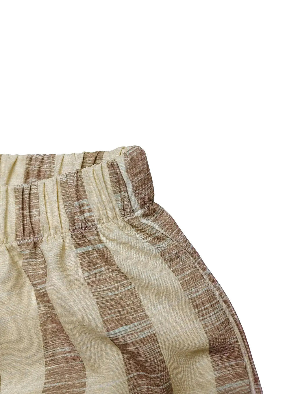 Loose Striped Round Neck Vest And Elastic Wide Leg Pants Two-Piece Set